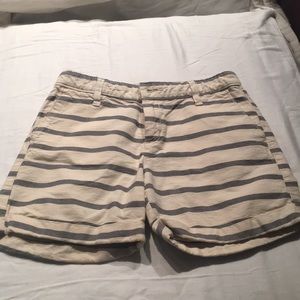Cream striped shorts